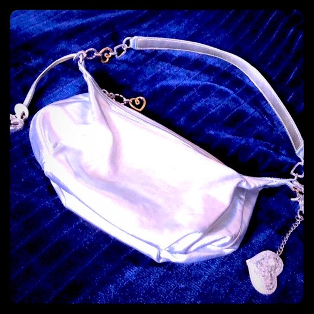Brighton Liquid Silver Shoulder Bag Reflective Metallic Baguette